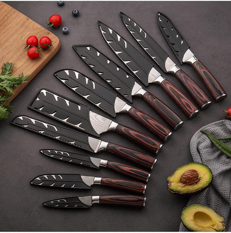 Wholesale knifes set kitchen tools stainless steel kitchen knife damascus kitchen knife set