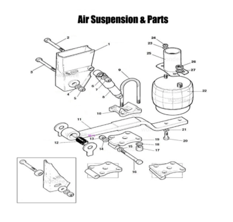 Factory Custom Axle air suspension with axle Semi Trailer Air Suspension with axle