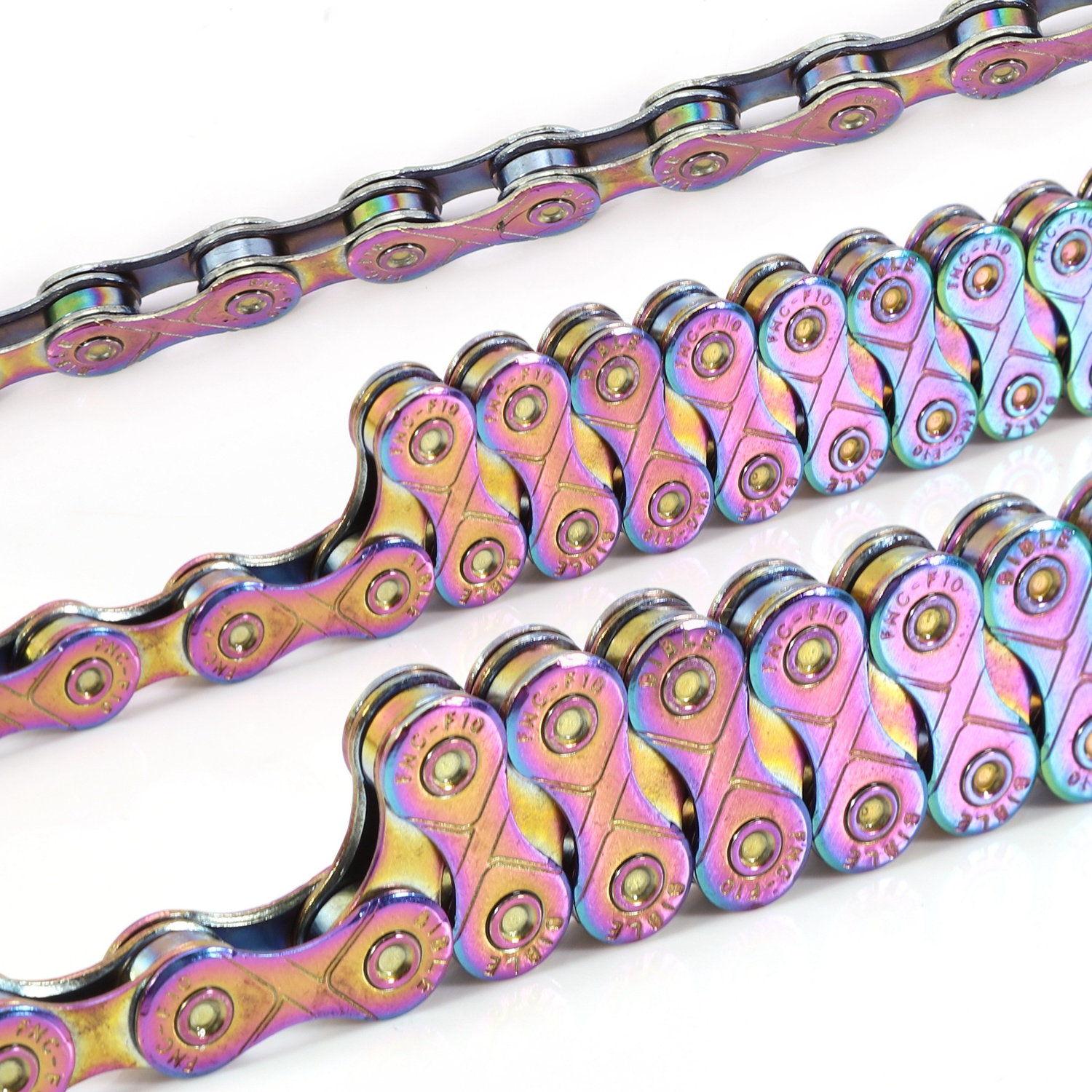 High quality FNC 10 speed rainbow rust proof stainless steel non hollow road mountain bike chain