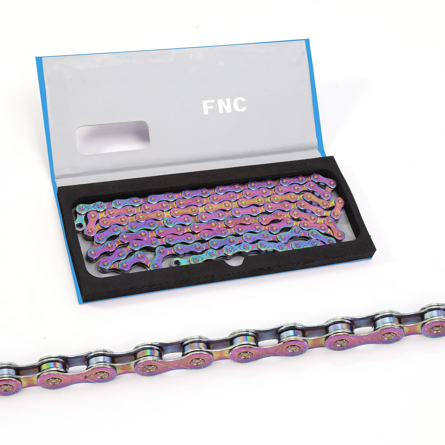 High quality FNC 10 speed rainbow rust proof stainless steel non hollow road mountain bike chain