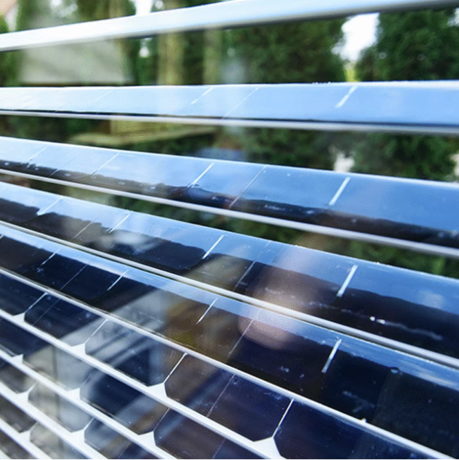 Photovoltaic Solar Panel Smart Solar Window Shutters Energy Generating Solar Panel Window Blinds