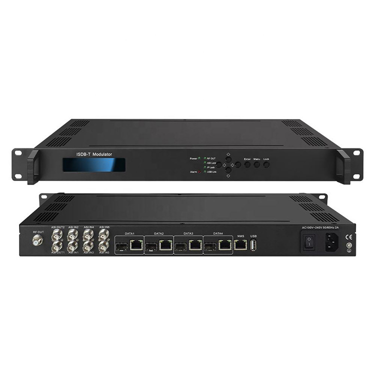 Digital TV Headend System 8  in 1 H.264 HD DVB-T ISDB-T Multiplexing Video Encoder Modulator IP Input