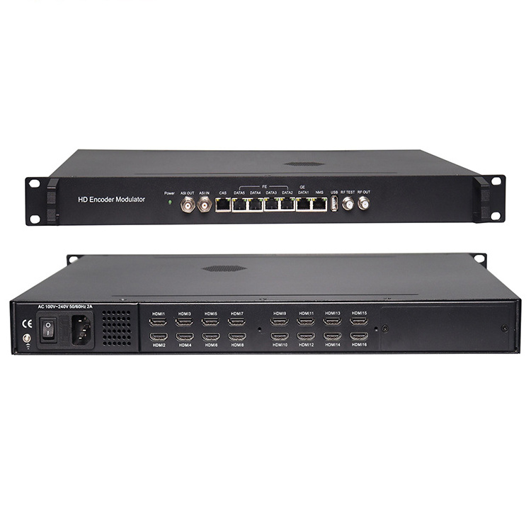 8 16 24 Channels HD Encoder Modulator Digital Headend Equipment for Radio & TV Broadcasting