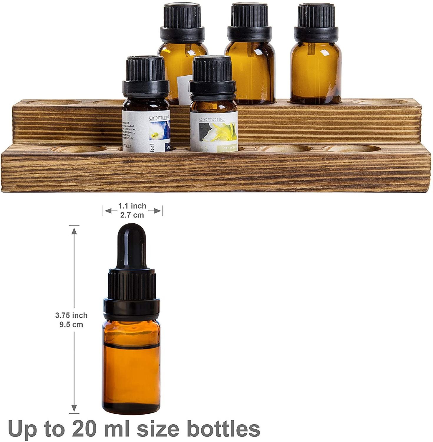 Custom Made Pine Storage Organizer Holder Essential Oil Stand Wood Display Rack Roller Bottle Tray for 5/10/15/20ml Bottles