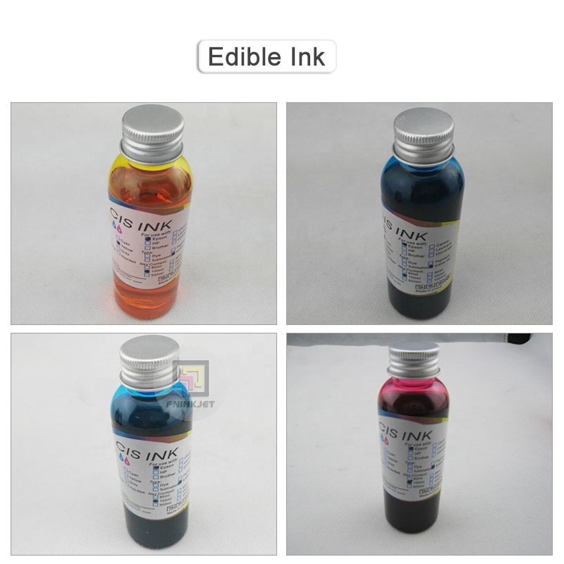 Fninkjet Safe HP Epson Edible Ink Compatible Food Grade Level Ink for Canon Edible Ink Printer