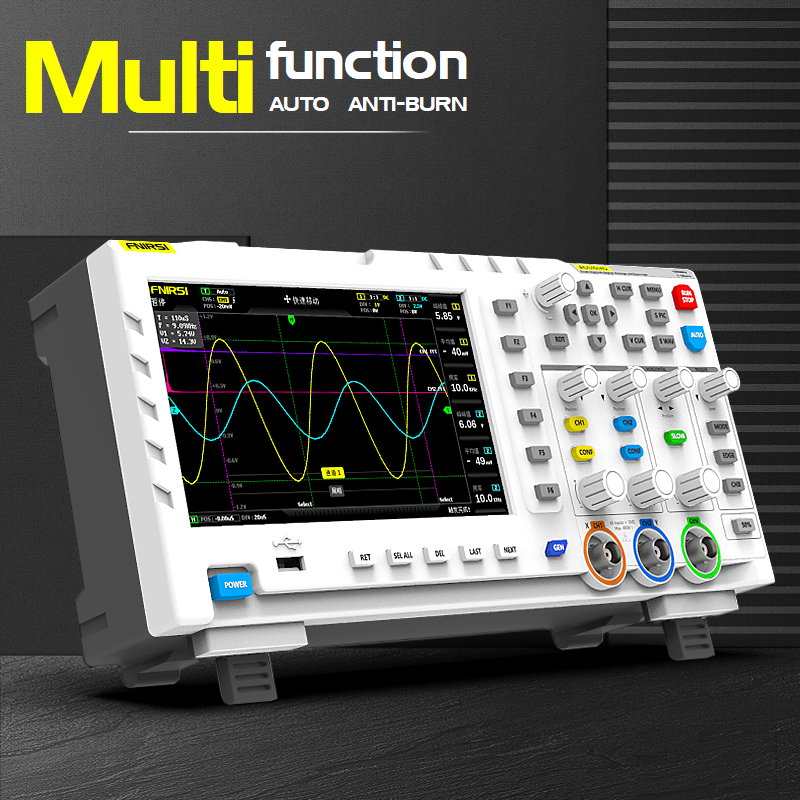 FNIRSI-1014D Oscilloscope 2 in 1 Dual Channel Ana-log Bandwidth 1GSa/s  Portable Digital Storage