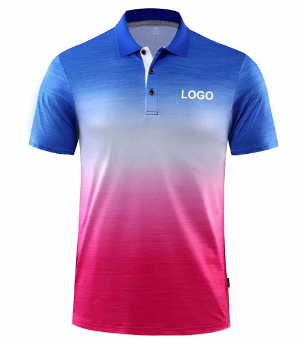 Custom Dye Sublimation Printing Mens Polo Shirts 100% Polyester Spandex T Shirt Polo