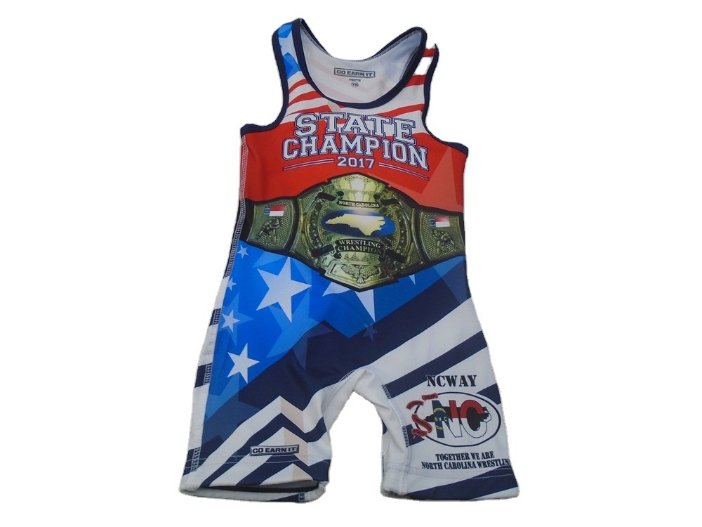 Custom Logo Sublimation Sportswear Camo Weightlifting Youth Singlet Suit Wrestling Singlets