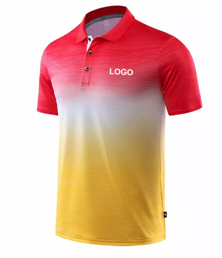 Custom Dye Sublimation Printing Mens Polo Shirts 100% Polyester Spandex T Shirt Polo