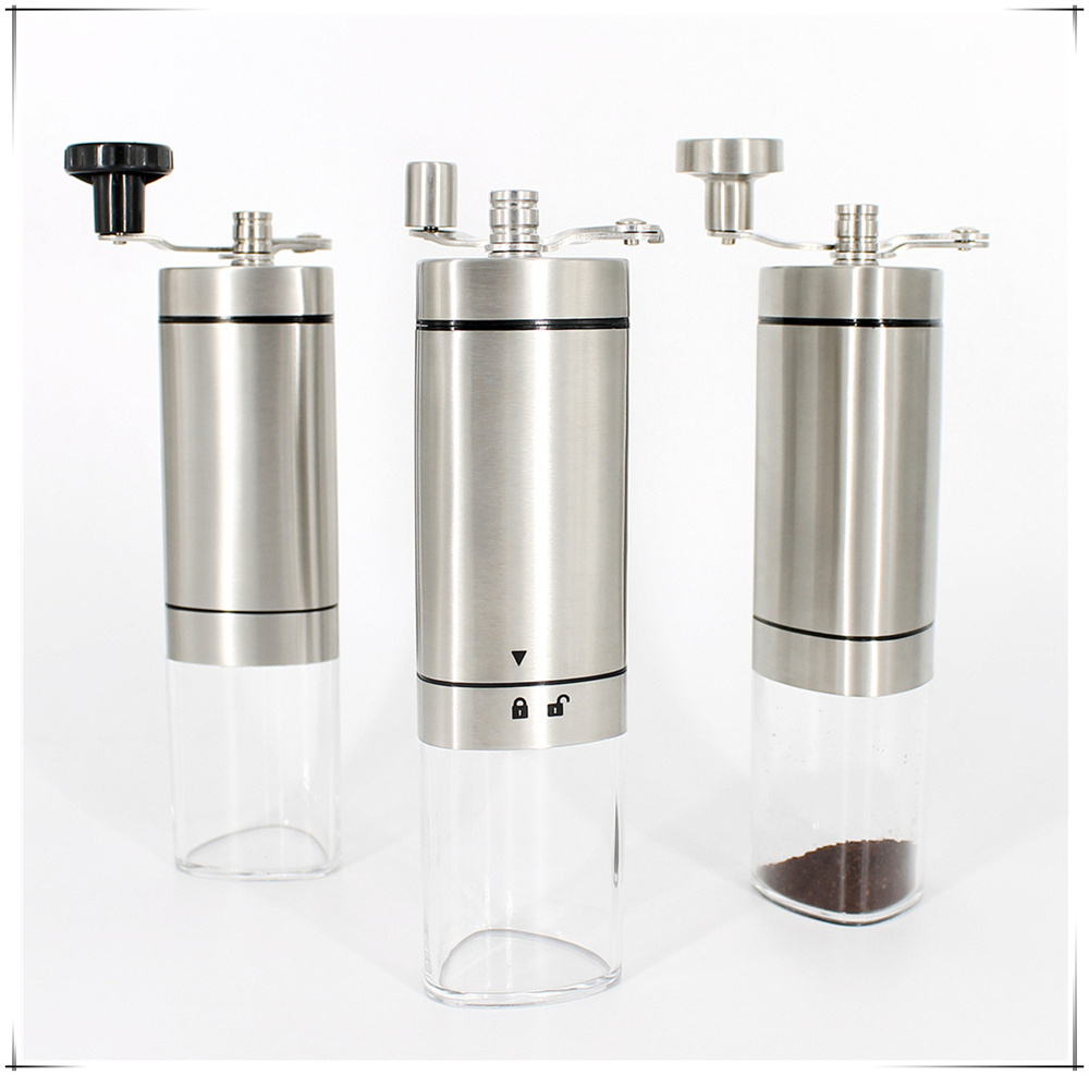 stainless steel manual coffee grinder / portable adjustable coarseness and fine mill