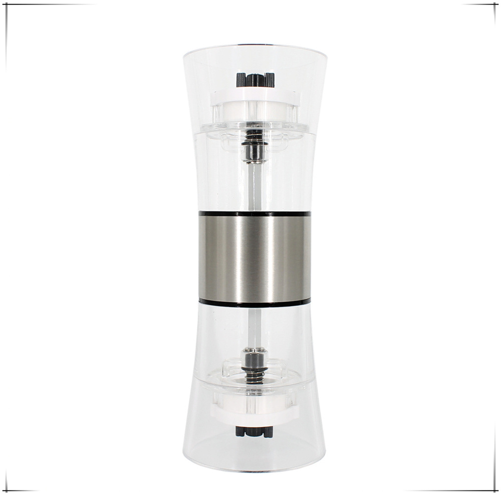 2 in 1 dual manual salt and pepper grinder / acrylic manual salt and pepper mill