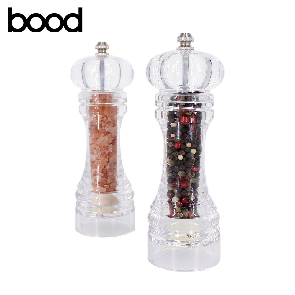 acrylic manual salt and pepper mill set / lusency simple spices grinder