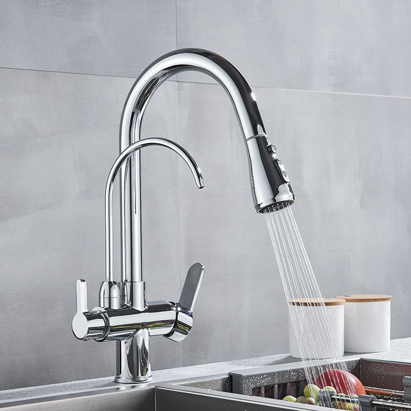 China faucet manufacturers 3 Wege Wasserhahn Water filter kitchen faucet with filter sanitary ware accessories