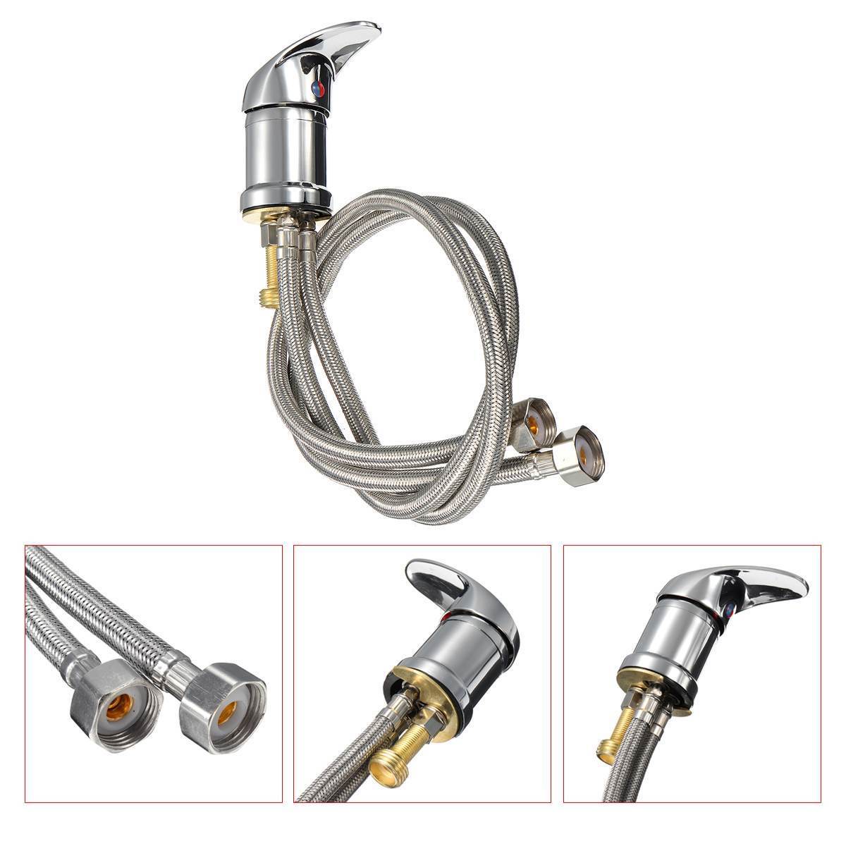 Hot & Cold Water Faucet Brass Shampoo Bowl Shower Head Wash Hair Tap Mixing Valve Beauty Salon Bed Accessories