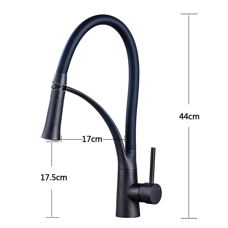 Matte Black Kitchen Sink Faucet Pull Down Swivel Spout Kitchen Sink Tap Deck Mounted silicone faucet mat for kitchen sink