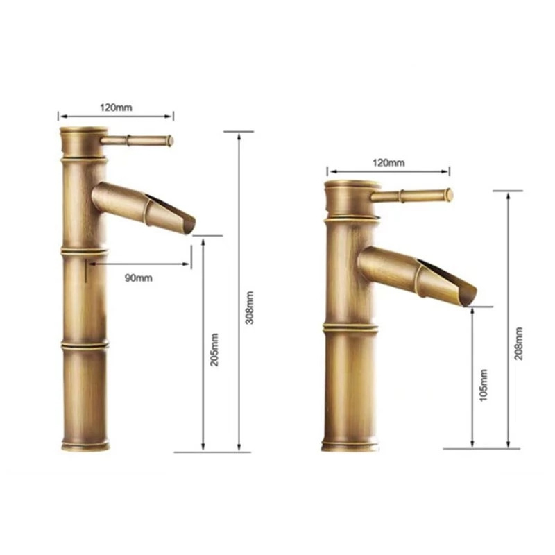 Antique Brass Bamboo Shape Basin Faucet Bronze Finish Sink Faucet Single Handle Lavatory Sink Tap Crane Bathroom Faucet