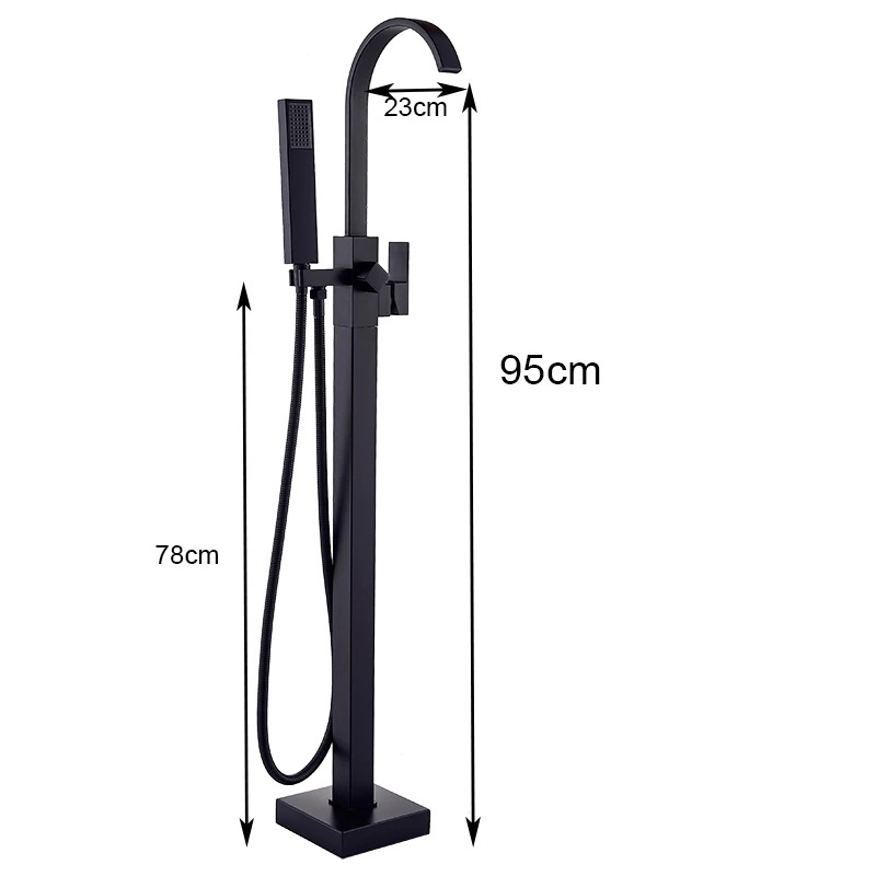 Bathtub Faucet Floor Standing Bath Tub Mixers Rotate Spout Hot And Cold Water Tap Brass Bathroom Shower Sets Crane