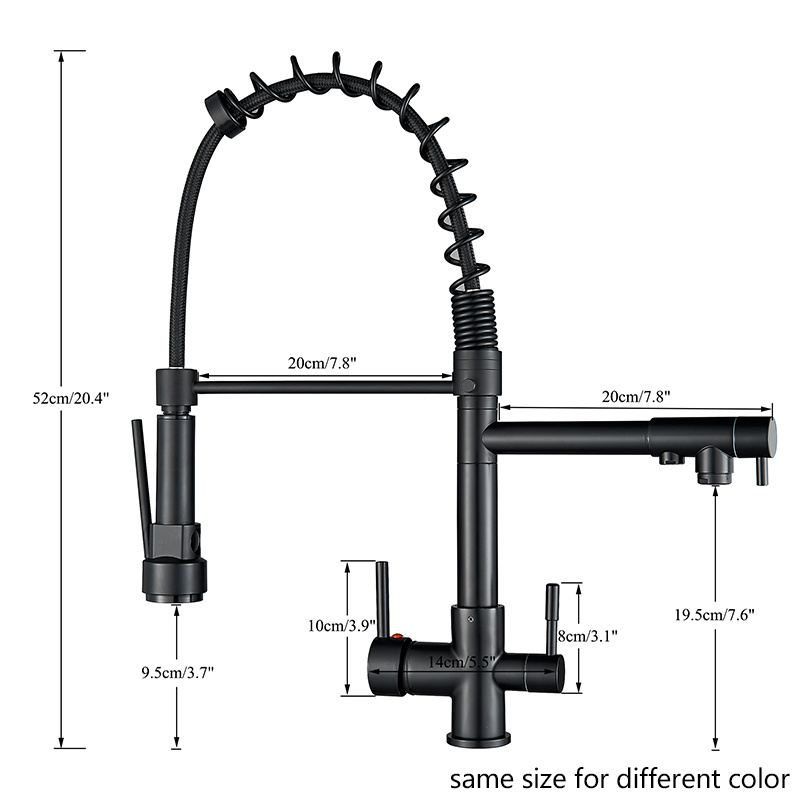 Kitchen Faucet Purified Swivel Rotation Pull Down Hot Cold Water Mixer Crane Filter Tap Deck Mount Drink Sink Torneira