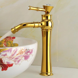 Bathroom Basin Faucets Classic Brass Diamond Faucet Single Handle Hot And Cold Tap Gold Crystal Mixer Washbasin Faucets