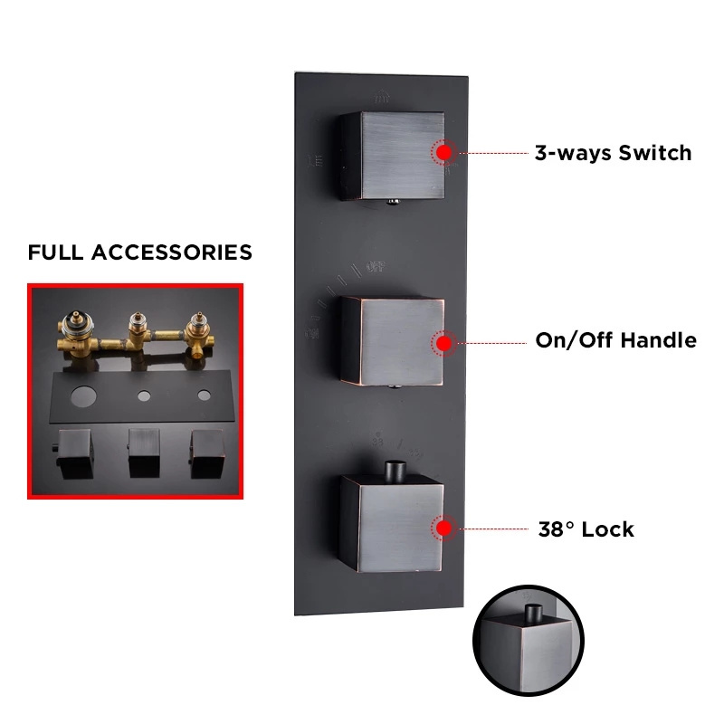 Thermostatic Shower Valve 2/3/4 Concealed Mixer Water Brass Valve Outlet Water Used For Bathroom Shower Faucets