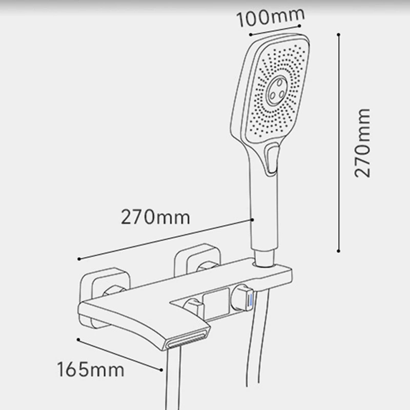 Bathtub Faucet Deluxe LED Digital Display Hand Shower Set Bathroom Hot And Cold Water Mixer Waterfall Faucet Two Function