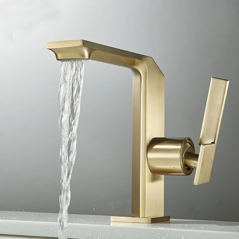 Golden high end bathroom faucets bathroom sink faucet basin mixer single handle tall polished nickel bathroom faucet