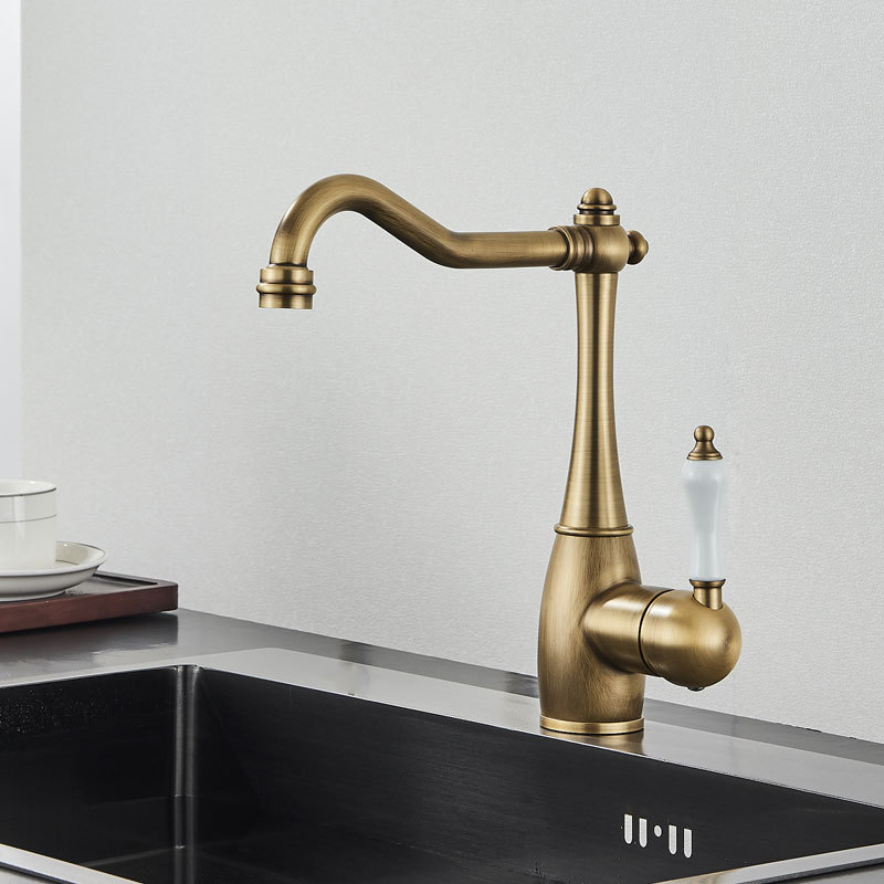 Brass Kitchen Faucet Hot Cold Mixer Basin Tap 360 Swivel Sink Faucets Black Chrome Basin Faucet Crane