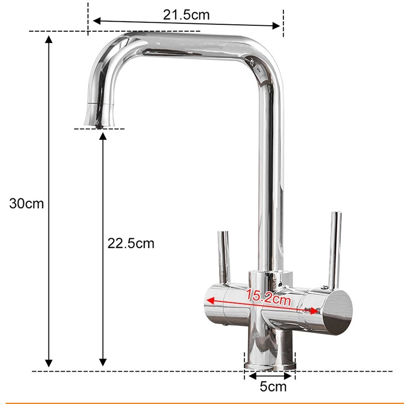 Filter Kitchen Faucets with Drinking Water Faucet, 3 in 1 Kitchen Faucet with Water Purification Features Mixer Tap Crane