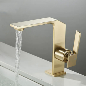 Golden high end bathroom faucets bathroom sink faucet basin mixer single handle tall polished nickel bathroom faucet