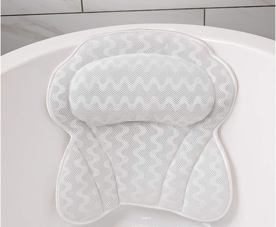 Wholesale 3D mesh butterfly shape spa bath pillow with suction cup polyurethane foam butterfly bath pillow