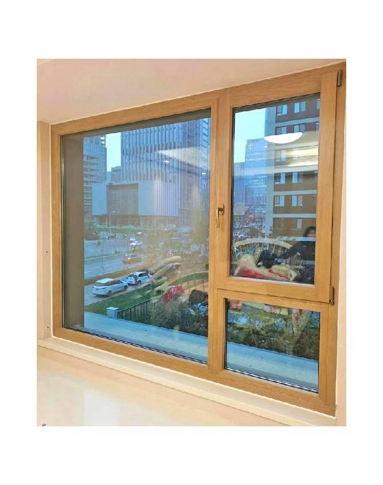 Aluminum Wooden Casement Window Simple Design Aluminum Wooden Swing Window