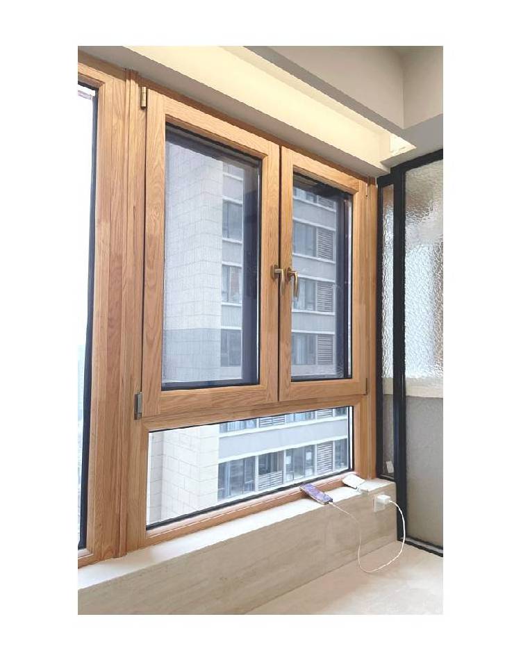 Aluminum Wooden Casement Window Simple Design Aluminum Wooden Swing Window