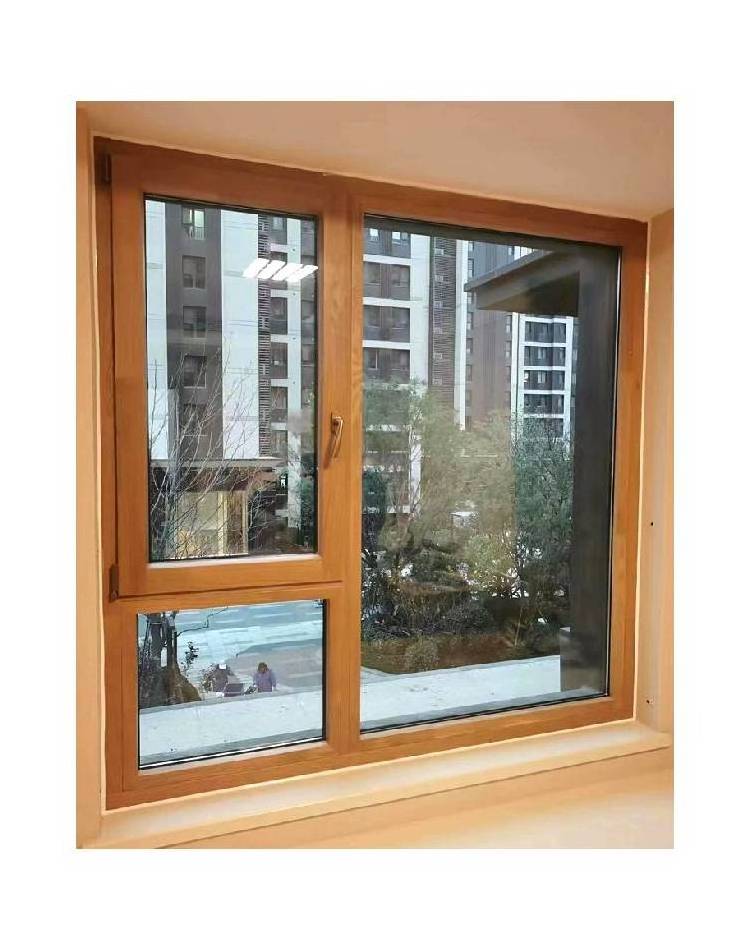 Aluminum Wooden Casement Window Simple Design Aluminum Wooden Swing Window