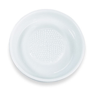 Custom kitchenware pure white Ceramic Garlic Grater Plate, for rubbing of ginger garlic and spices Plate