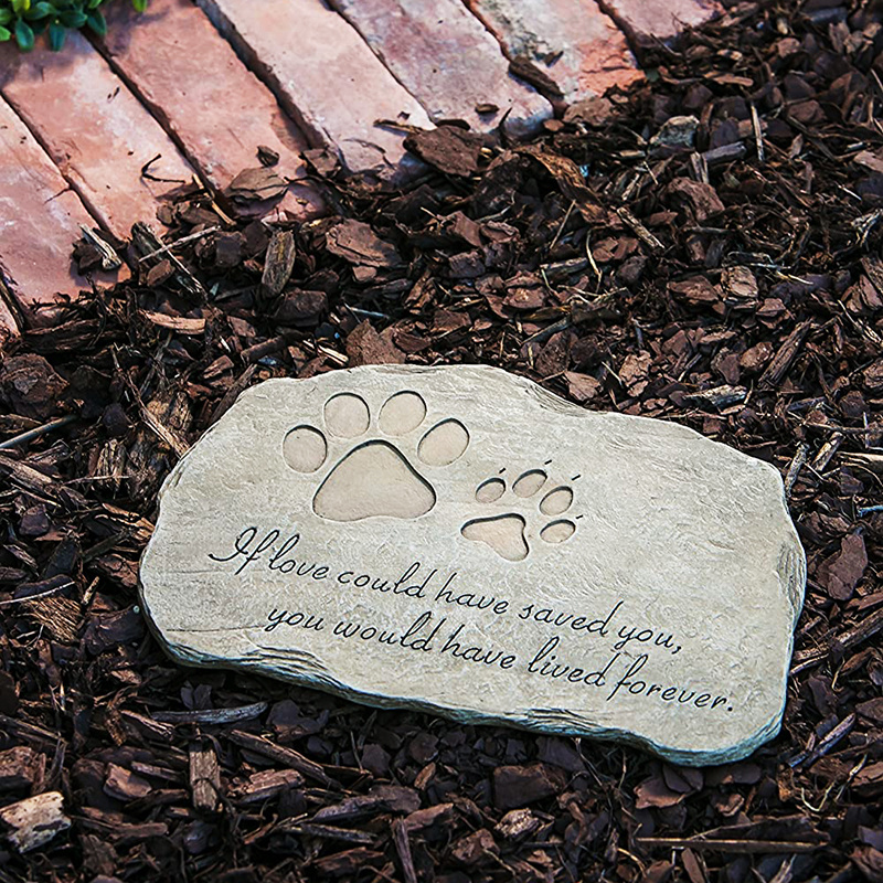 Paw Prints Pet Memorial New Product Resin Garden Stone