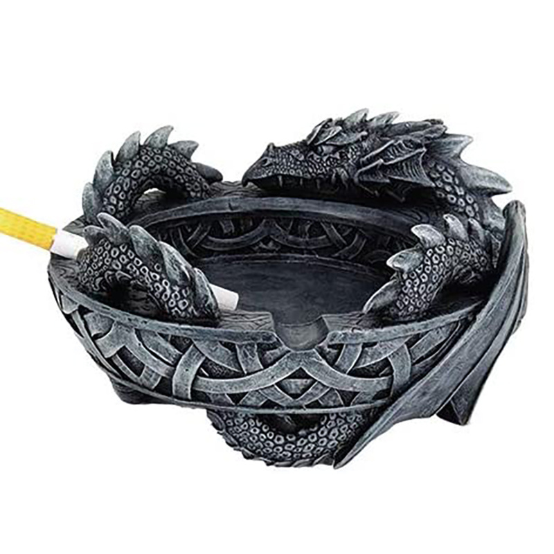 Hot selling cool three head dragon custom ashtray resin ashtray cigar ashtray men gift