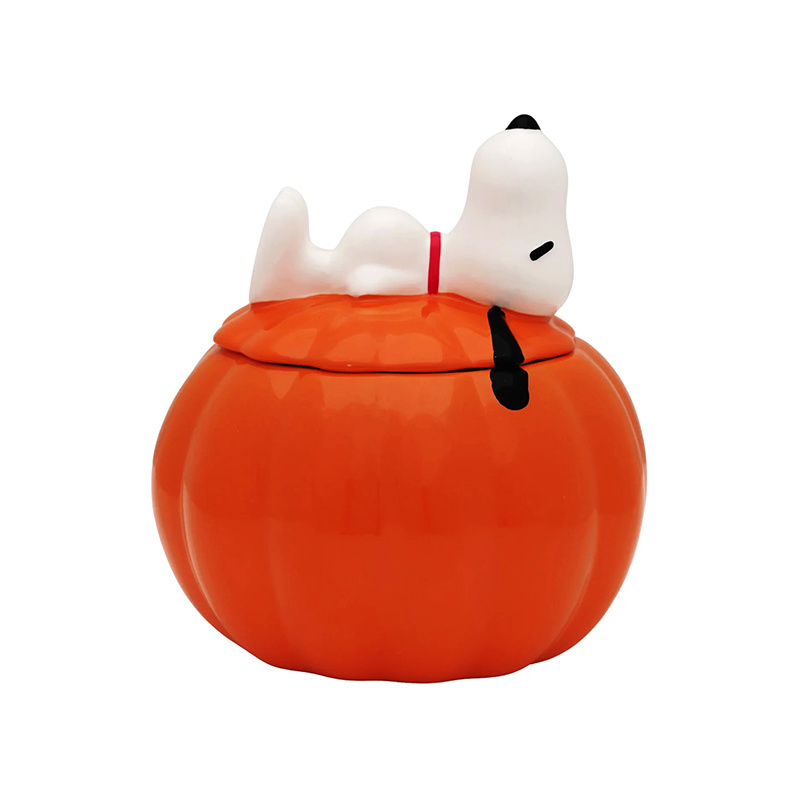 Ceramic shaped pumpkin cookie jar for Halloween gift jar in bulk