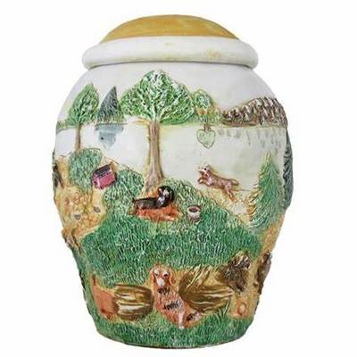 Handmade custom shaped home decor ceramic ash urn wholesale High Quality pet Dog ash Urn