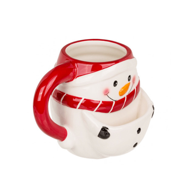 custom birthday gift ceramic mug with cookie holder christmas snowman coffee cookie mug