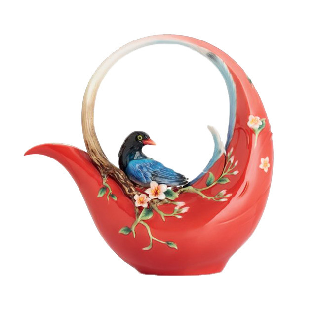 Unique red and blue teapots funny moon shaped teapot