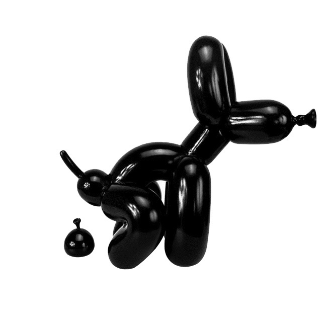 wholesale funny Resin black Balloons Dog resin sculpture