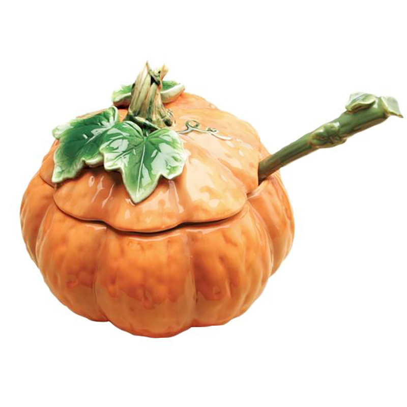 custom kitchen wares Ceramic thanksgiving pumpkin soup tureen pot