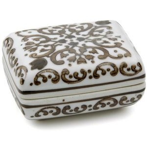 custom porcelain  crafts jewelry box ceramic small pearls holder trinket box