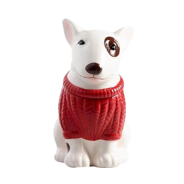 Ceramic Kitchenware  Bull Terrier Dog Ceramic Cookie Candy Jar 6oz Pet Cookie Container