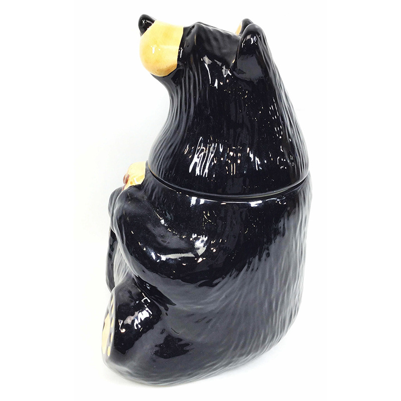 Wholesale handmade custom cute animal bear ceramic kitchenware storage containers cookie jar