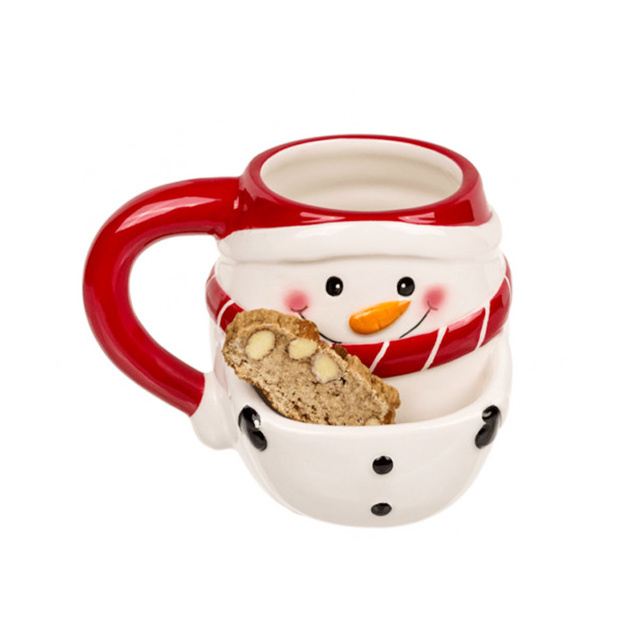 custom birthday gift ceramic mug with cookie holder christmas snowman coffee cookie mug