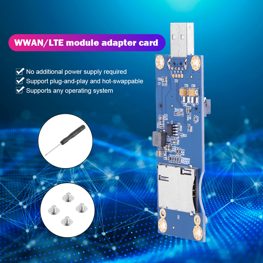 Mini PCI-E to USB Adapter With SIM Card Slot for WWAN LTE Module Mini PCIE Card to USB 2.0 Desktop PC Support SIM 6Pin 8Pin Card