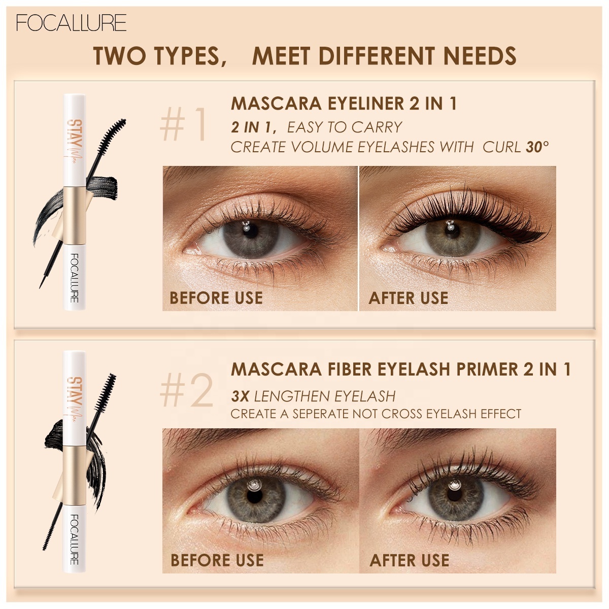 FOCALLURE FA160 Eye Products Eye Lash Growth Serum & Magnetic Liquid Eyeliner