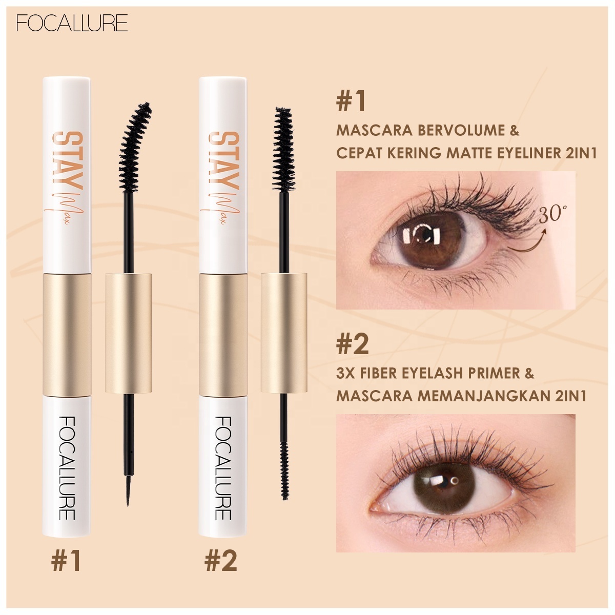 FOCALLURE FA160 Eye Products Eye Lash Growth Serum & Magnetic Liquid Eyeliner