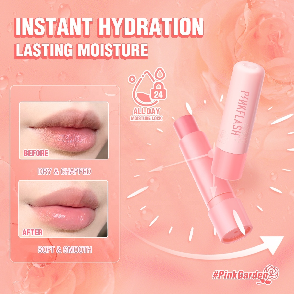 PINKFLASH PF-L03  Shea Butter Lip Balm Lip Care Repair Nourish Reduce Wrinkles